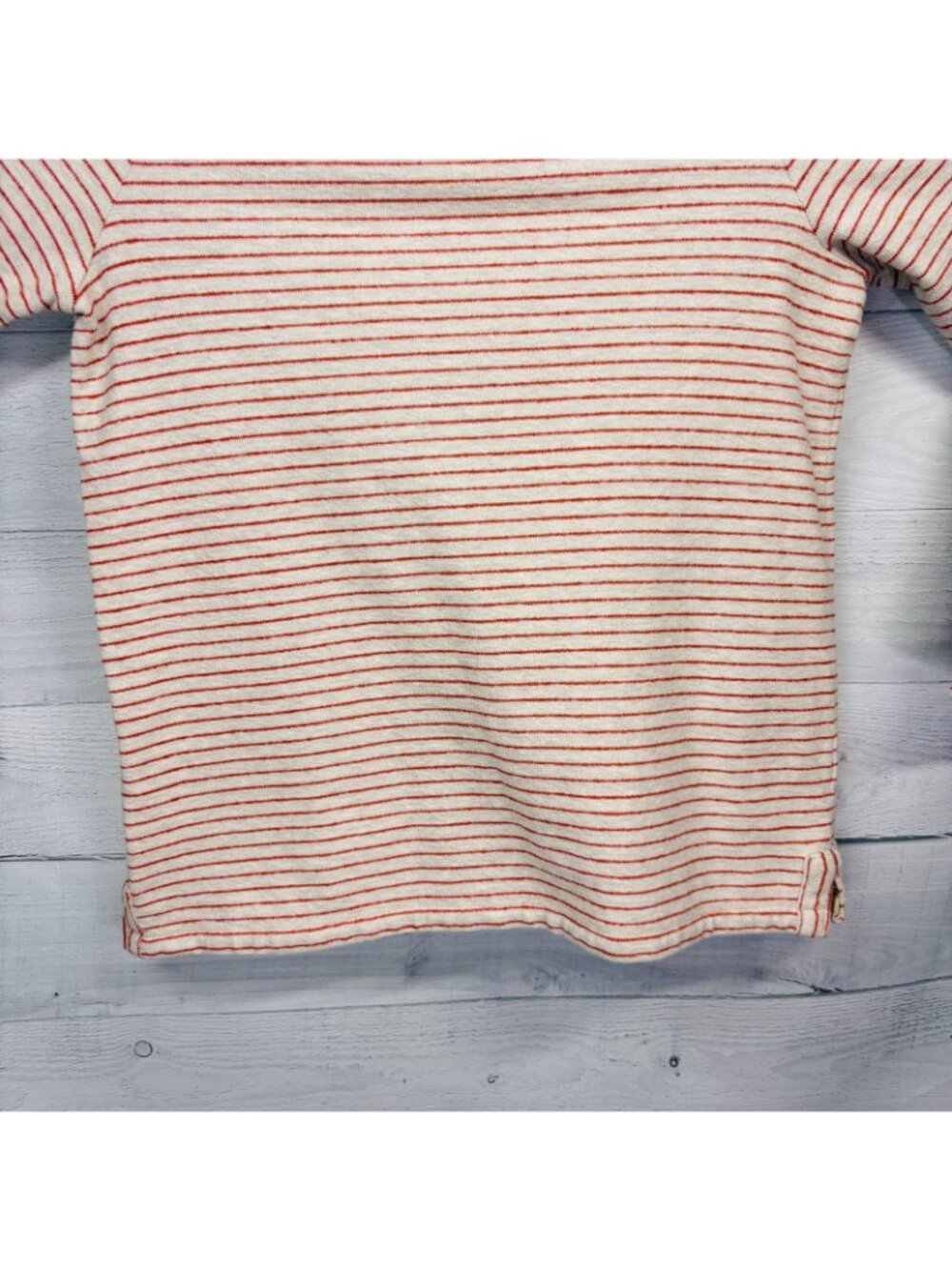 J. Jill French Terry Stripe Pullover Top Oatmeal Ginger 100% Cotton Size L - Picture 6 of 15